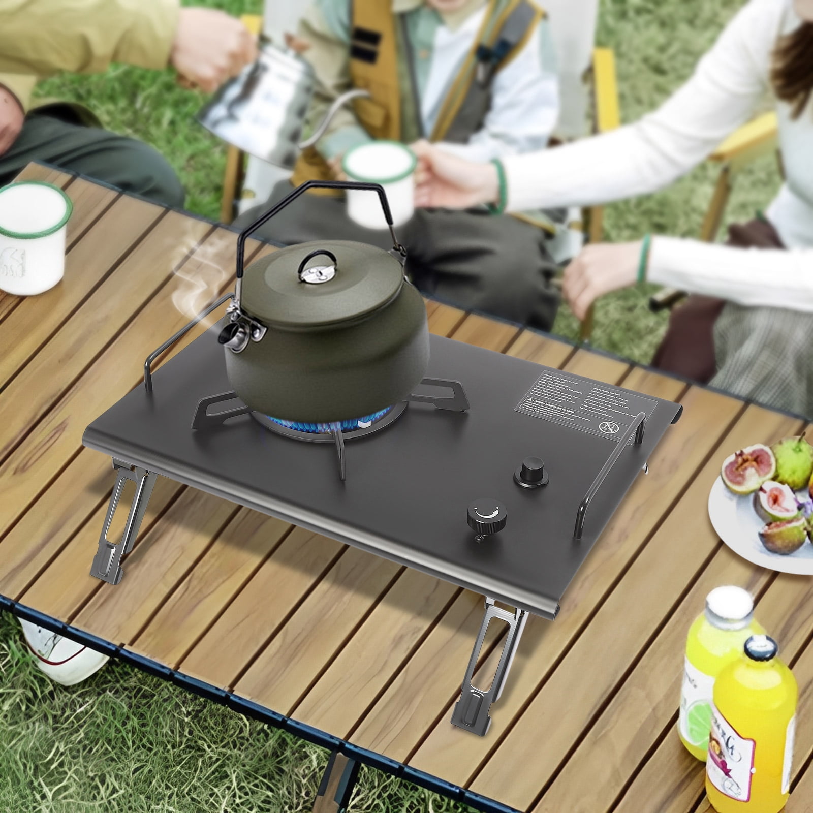 Wildnix Portable Propane Gas Stove, Stainless Steel with Electronic Ignition, 2.7KW Heat Output, Compact & Lightweight for Outdoor Cooking