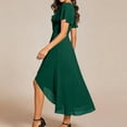 thumbnail image 5 of CIENVNSTG Summer Dresses For Women V Neck Flutter Sleeve Chiffon Midi Dress Wrap Waist Sundress Elegant Outfit for Wedding Guest Green XL, 5 of 5