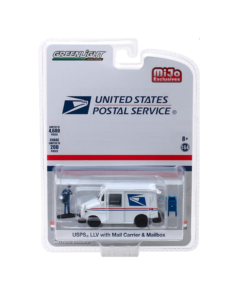 GREENLIGHT 1:64 UNITED STATES POSTAL SERVICE - USPS LLV WITH MAIL CARRIER & MAILBOX 51280 ...