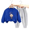 thumbnail image 6 of Staki Boys Outfits Toddler Baby Boy Clothes Fleece Feel Long Sleeve Sweatshirt+Pants Fall Winter Outfits 2pcs Sweatsuit Set 2-5T 6-12Y(Blue,4-5 Years), 6 of 7