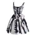 thumbnail image 1 of Halloween pour Femmes Robe Tunique Évasée Imprimée Sans Manches pour Invité de Mariage Fête, 1 of 5