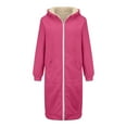 thumbnail image 7 of Dazajoo Womens Fleece Lined Long Coat with Hood Trendy Sherpa Down Jackets Winter Warm Parka Outerwear Puffer Jacket,Hot Pink,XXL, 7 of 7
