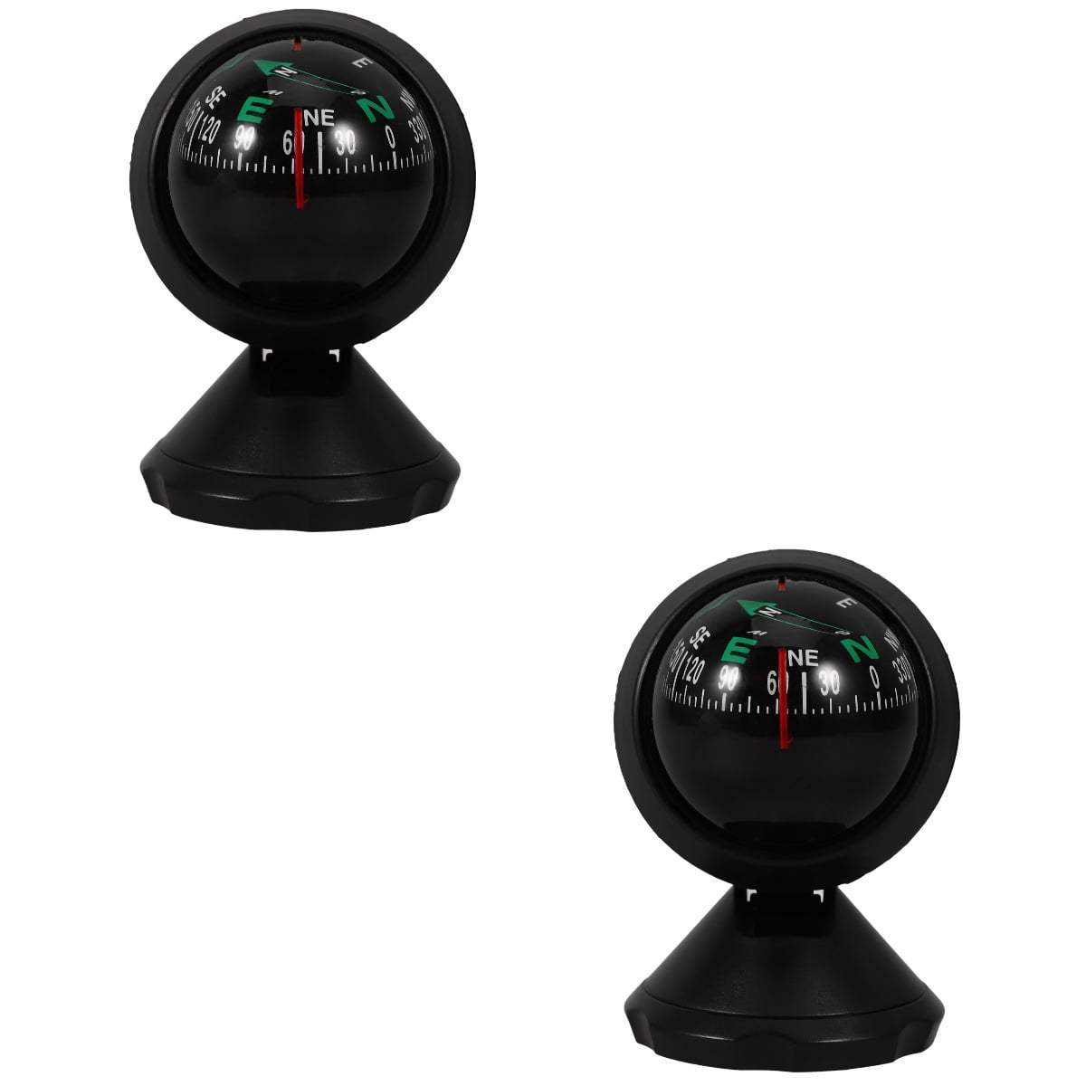 RAPOBRIX 2pcs Car Compass Auto Mini Compass Compact Ball Compass with Adhesive and Delicate Decoration Perfect for Universal for Most