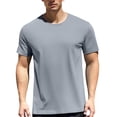 thumbnail image 3 of Mens Lightweight T-Shirt Short Sleeve Pack Round Neck Textured Shirts Comfortable Undershirt Tee Tops Bulk Summer Trendy Athletic Short Sleeve (Grey,XXXL), 3 of 5