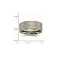 thumbnail image 3 of Gem & Harmony Mens Titanium Pattern Brushed Flat Band Ring 8mm for Men, 3 of 6
