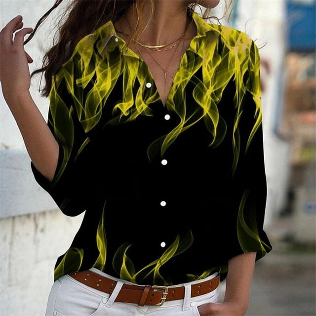 Camisa con botones de solapa azul y rojo para hombre y mujer, informal, para uso diario, para exteriores, de alta calidad,