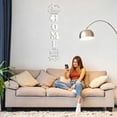 thumbnail image 1 of Acrylic Mirror Wall Sticker Home Welcome Sign with Olive Branch Decal | Soft Reflective Sheet for Living Room Entryway | Adhesive Mirror Art for Hallway Wall Decor, 1 of 8