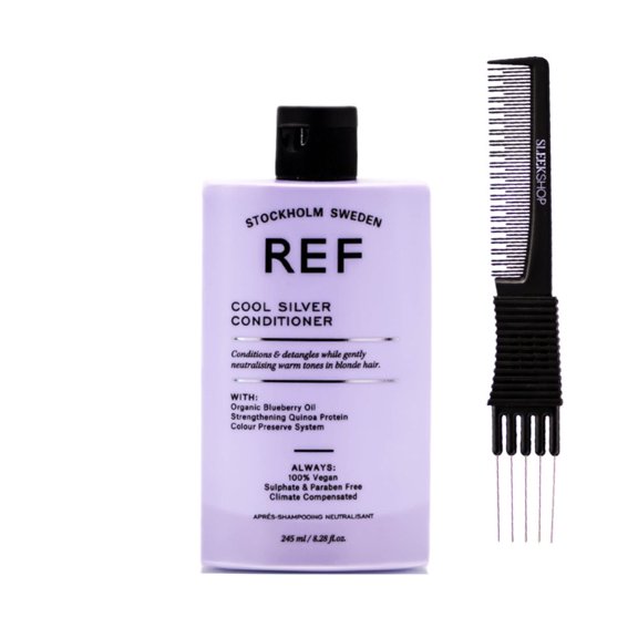 Reference Of Sweden REF Cool Silver Conditioner (8.28 oz) with SLEEKSHOP Teasing Comb (PACK OF 1)
