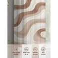 thumbnail image 6 of Abstract Lines Sheer Curtains 63 inches Long 2 Panels Set Brown Water Ripple Modern Art Wave Sheer Window Curtain Rod Pocket Voile Drapes for Living Room/Bedroom, Each 52" W x 63" L, 6 of 7