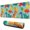 Colorful Dinosaur Pattern, variant on Long Mouse Pads for Desk,Colorful Dinosaur Pattern with Leaves Desk Mats on Top Of Desks, Desk Mouse Pad Extra Large with 3mm Non-Slip Base and Stitched Edge for Gaming,Office,Work,Home 31.5"x11.8"