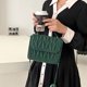 thumbnail image 3 of Bolso bandolera de piel sintética para mujer, bandolera de hilo con solapa para mujer (verde) Likrtyny Para estrenar, 3 of 9