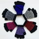 thumbnail image 5 of Monstrate Los guantes sin dedos a rayas de ajuste universal AcrylicFibers disfrutan de calidez y moda en guantes y mitones Azul, 5 of 6