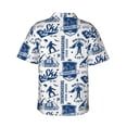 thumbnail image 3 of Daiia Skiing Enthusiast Hawaiian Shirt for Men Gentle Cotton Regular Short Sleeve Casual-XX-Large, 3 of 9