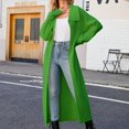 thumbnail image 2 of ShomPort Womens Fall Winter Fashion Cardigans Casual Long Sleeve Open Front Solid Color Full Length Cardigan (Green), 2 of 4