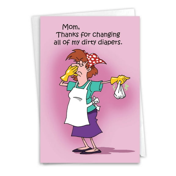 C1599BDG Humorous Birthday Card 'Dirty Diapers Birthday Joke' with Envelope by NobleWorks