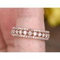 thumbnail image 5 of 0.75 Carat Full eternity Moissanite Diamond wedding band Three row Moissanite Diamond engagement ring Solid 10k Rose Gold Stacking wedding band, 5 of 9