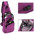 thumbnail image 4 of Spencer Men's Crossbody Sling Backpack Anti Theft Oxford Chest Shoulder Bag Daypack with USB Charging for Travel Camping (6.3*2.7*12.6inch, Purple), 4 of 6