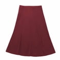thumbnail image 2 of ClodeEU Women's Elastic High Waist Flare Work Midi Knee Length Stretchy Skirt,Elegant Flared Skirt for Office Wine,Womens Plus M, 2 of 6