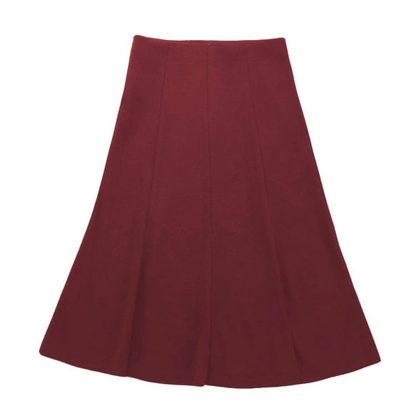 A Line Midi Skirt for Women High Waist Flowy Casual Solid Color Skirt Soft Knit Office Basic Skirts
