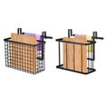 thumbnail image 1 of Gabinete Puerta Organizador, Corte Tablero Organizador con Toallero Barra, Metal Alambre Cestas con Ganchos, Sobre Gabinete Puerta Organizador para Cocina, Despensa Baño , Negro, 1 of 6