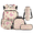 Butterfly and Cherry Pattern, variant on Shark Pizza Kids Backpack Set 4 Pcs with Bookbag Lunch Box Tote Stationery Organizer Cup Protector Compatible with Trips Back to School