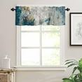 thumbnail image 2 of Retro Curtain Kitchen Valance, Blue Gray Abstract Modern Art Rod Pocket Drapes, Filter Light Windows Treatments Valances Curtains for Living Room Farmhouse Bathroom Bedroom Décor 54" Wx18 L, 2 of 6