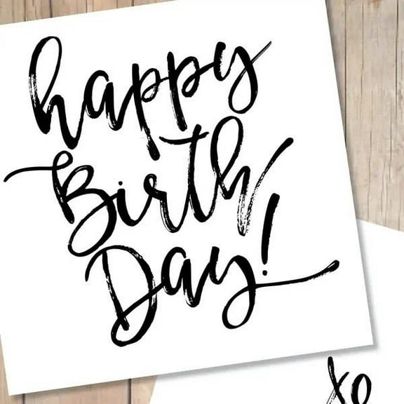 Happy Birthday Greeting Card – Stylish Script Design – Blank Inside for Personalized Messages – Envelope Included – Perfect for Celebrating Birthdays