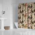 thumbnail image 2 of Beige Chicken Folk Pattern Shower Curtain 84"x72" ,Bathroom Decorative Shower Curtains Set with 12 Hooks,Modern Waterproof Washable Shower Curtain, 2 of 6