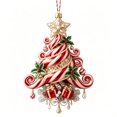 thumbnail image 7 of 3.15 in 2D Candy Cane Christmas Ornament, Vintage Red and White Hanging Pendant with Santa, Gnome, Reindeer and Sleigh Artwork for Tree and Seasonal Display, 7 of 7