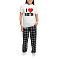 thumbnail image 5 of CafePress - I HEART BOSTON Women's Light Pajamas - Women's Short Sleeve Print T-Shirt and Pants Light Cotton Pajama Set, 5 of 7