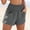 Gray, variant on Oplxuo Women's Linen Shorts Casual Summer Shorts High Waisted Comfy Pull On Shorts with Pockets Solid Color Beach Cover Ups