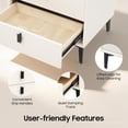thumbnail image 3 of Smart Nightstand with Wireless Charging & Fingerprint Lock 3-Drawer Bluetooth Speaker Bedside Table with Adjustable LED Lights & USB Port 110LBS Beige White, 3 of 10