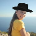 thumbnail image 3 of Sombrero de Vaquero de Fieltro Sombrero de Vaquero de Fieltro Gorra de Vaquera de Fiesta con Correa Ajustable para el Cuello, 3 of 6