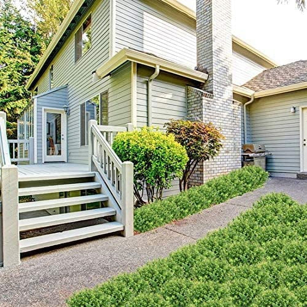 Morttic 12 Bundles Artificial Boxwood Stems Faux Plants Grass UV Resistant Fake Greenery Plastic Shrubs for Indoor Outdoor Window Home Garden Decoration