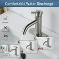 thumbnail image 4 of Xwlshop Brushed Nickel Bathroom Faucet, Single Handle One Hole Sink Faucet with 3-Hole Deck Plate, Stainless Steel for Vanity, 4 of 5