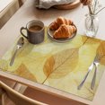 thumbnail image 3 of Yellow Leaves Placemats Set of 8 Botanical Fall Foliage Farmhouse Retro Plants Place Mats Indoor Wipeable Table Mats Washable Cloth Dining Table Placemats for Kitchen Holiday Party Decor 13x19 Inch, 3 of 9