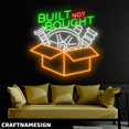 thumbnail image 2 of Craftnamesign Built Not Bought Led Sign, Garage Wall Art, Auto Repair Shop Wall Decor, 2 of 4
