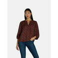 thumbnail image 2 of The Pioneer Woman Embellished Split Neck Blouse, Women’s, Sizes S-3X, 2 of 7