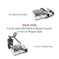 GAS ONE NEW GS800P MINI Dual Fuel Stainless Portable Propane & Butane