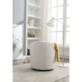 thumbnail image 4 of Teddy Fabric Swivel Accent Armchair Barrel Chair With Black Powder Coating Metal Ring, Ivory White, 4 of 4