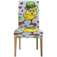 thumbnail image 2 of Funda Protectora para silla ABPHQTO Divertido Pollito Amarillo en Sombrero Verde Juego de 4, 2 of 4