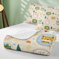 thumbnail image 4 of Erosebridal Lion Quilt King for Boys Girls, Cream Safari King Coverlet Set, 3-Piece 1 Bedspread and 2 Pillowcases, 4 of 7
