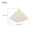thumbnail image 2 of 2 Pcs Wooden Basket Bottoms Fan-shaped Base Wood Color Pad for DIY Knitting Crochet Bag Weaving Decoration, 2 of 5
