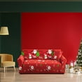 thumbnail image 7 of Christmas Sofa Cover Santa Claus Printed Sofa Couch Cover Furniture Protector Couch Soft with Elastic Straps Xmas Home Room Festival Decoration, 7 of 7