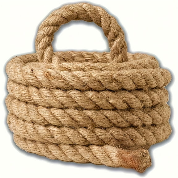 3/4" Thick Natural Jute Rope - 39.4ft Durable Twisted Rope for Hammocks, Gardening & Tug of War | Indoor/Outdoor Rustic Decor