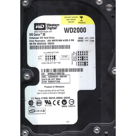 WD2000JB-55GVA0, DCM DSBACTJAA, Western Digital 200GB IDE 3.5 Hard Drive