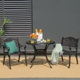 thumbnail image 1 of Costway Ensemble Bistro de Salle à Manger de Patio 3 Pcs Table Ronde en Aluminium Moulé avec Chaises, 1 of 9