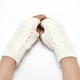 thumbnail image 5 of Guantes de punto de medio dedo para mujer, cálidos, de otoño e invierno, de lana acrílica, con dedos descubiertos, de color liso, cortos, 5 of 6