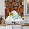 thumbnail image 2 of Vintage Boho Swag Valances for Windows 2 Pack Rust Brown Exotic Ethnic Native Geometric Swag Kitchen Curtains 45 Inches Long Rod Pocket Short Window Treatment for Kitchen Bathroom 36"x45", 2 of 9