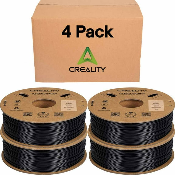 Creality Hyper 1.75mm ABS Filament  for High Speed 3D Printer - 1kg/2.2lbs per Spool Black 4 Unit per pack